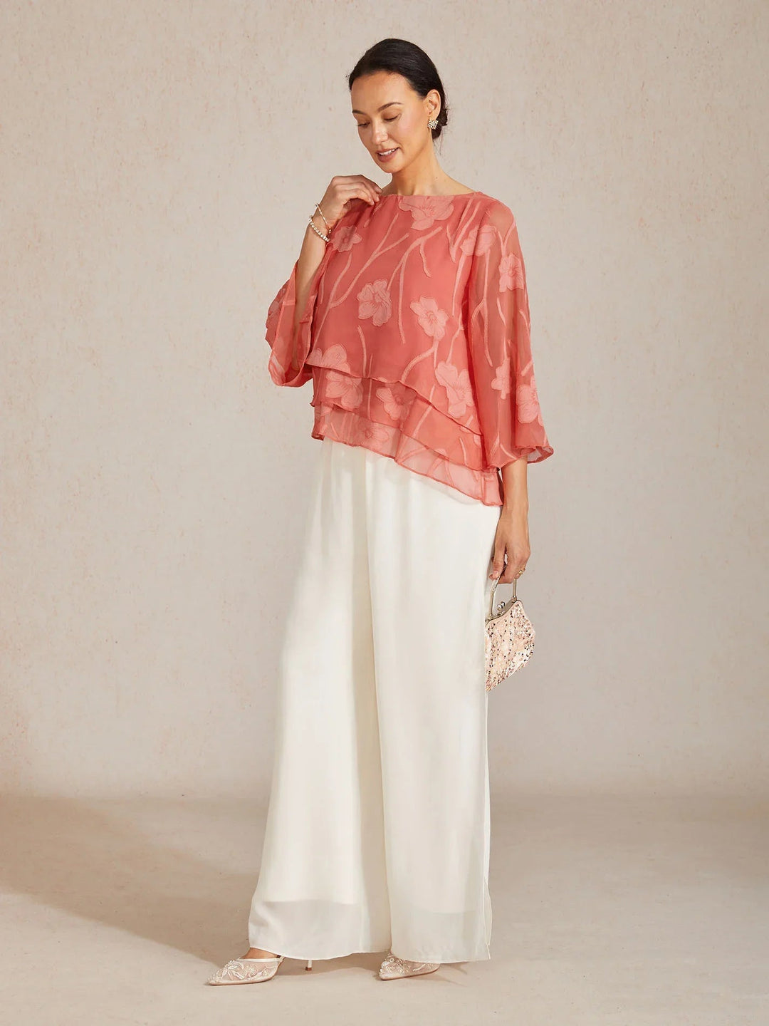 Chiffon Bloemenlaagjes Blouse