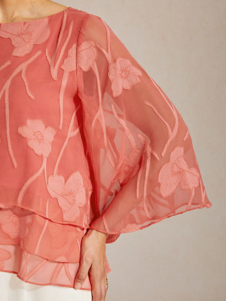 Chiffon Bloemenlaagjes Blouse