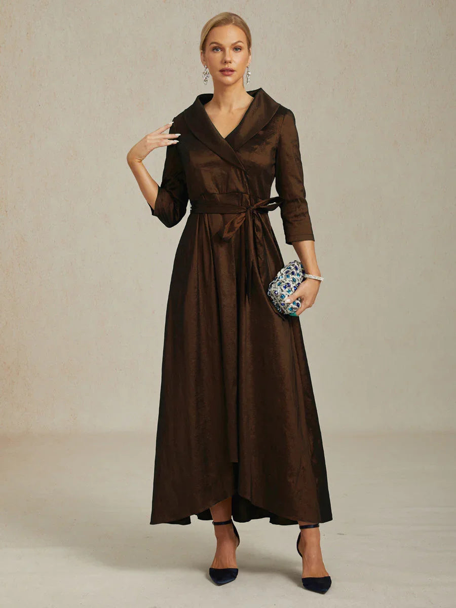 Stretch-taffeta Cocktailjurk met Bindceintuur