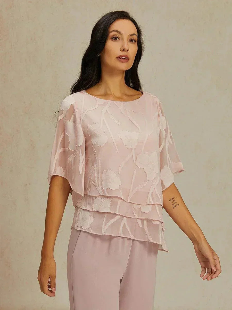 Chiffon Bloemenprint Gelaagde Blouse