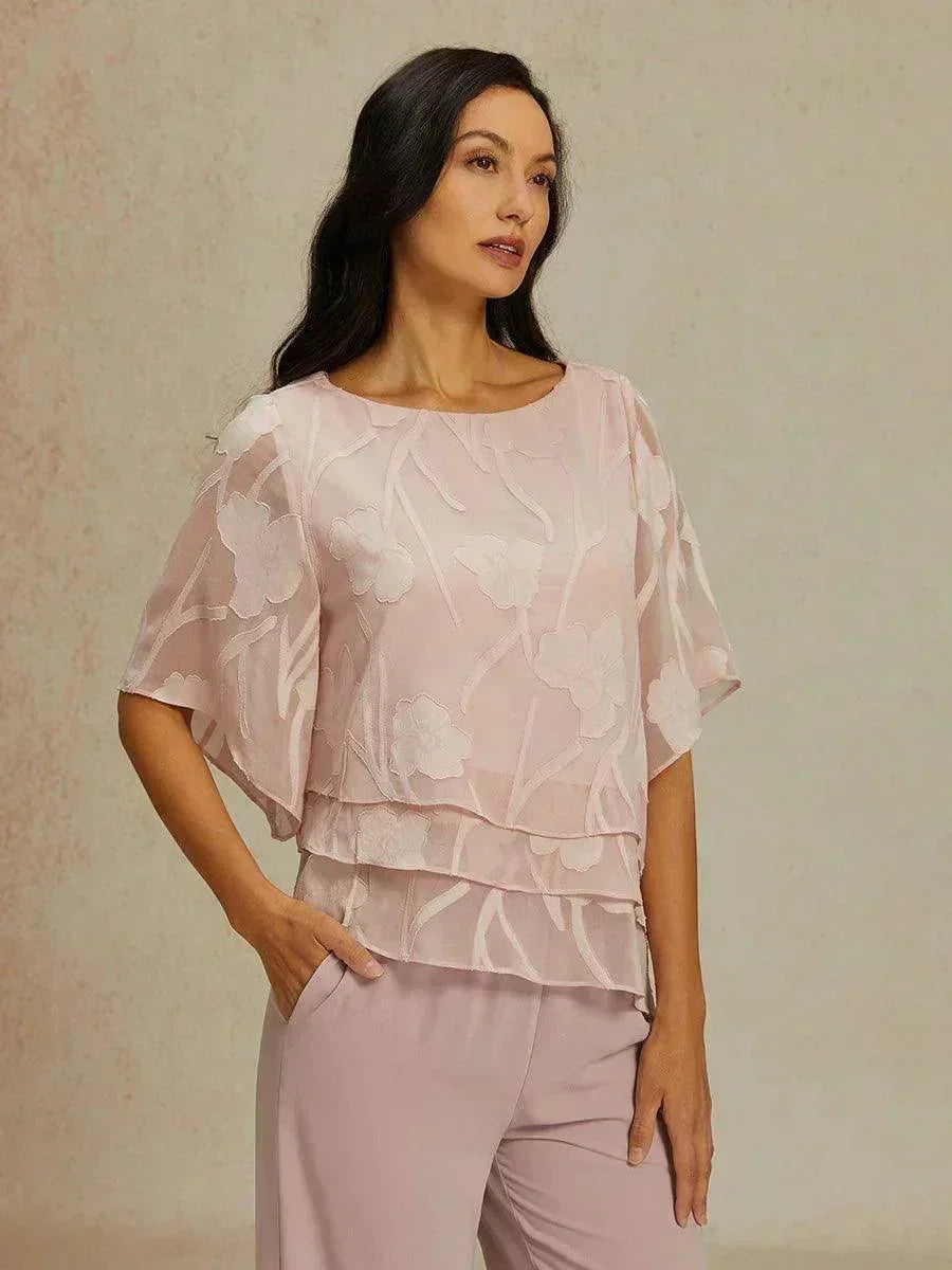 Chiffon Bloemenlaagjes Blouse
