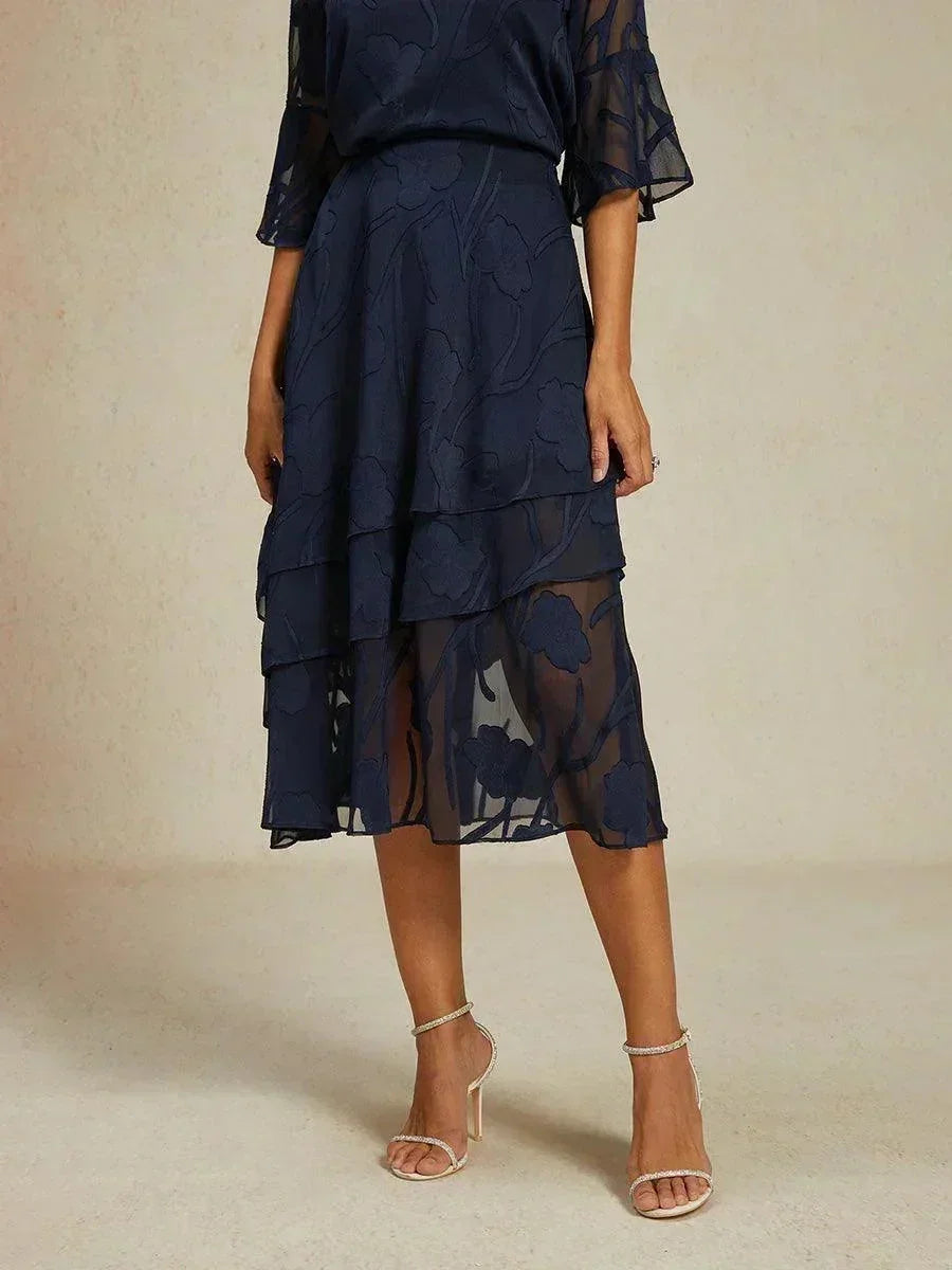 Chiffon Midi-rok met Bloemenprint