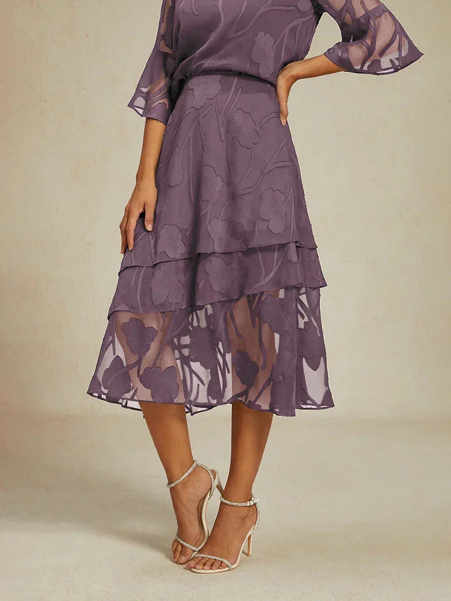 Bloemen Chiffon Midi Rok