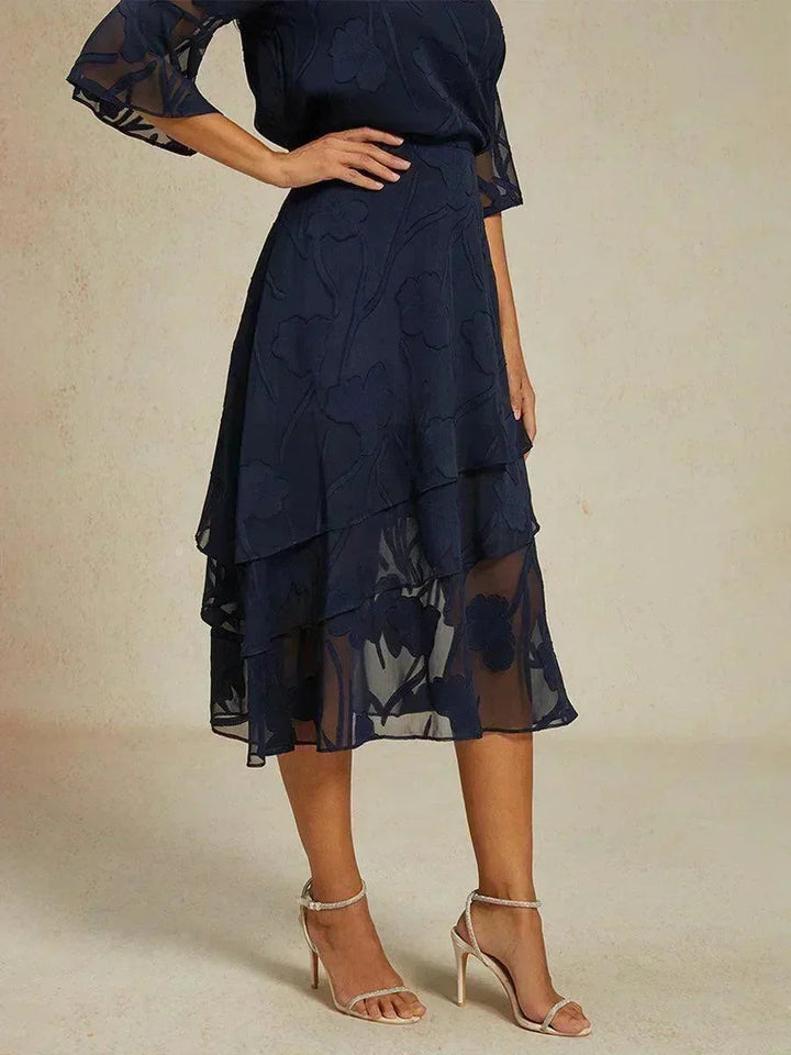 Chiffon Midi-rok met Bloemen