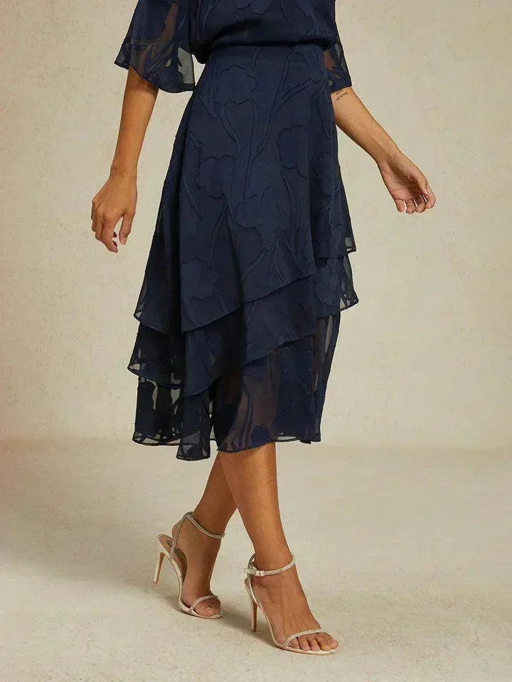 Gebloemde Chiffon Midi-Rok
