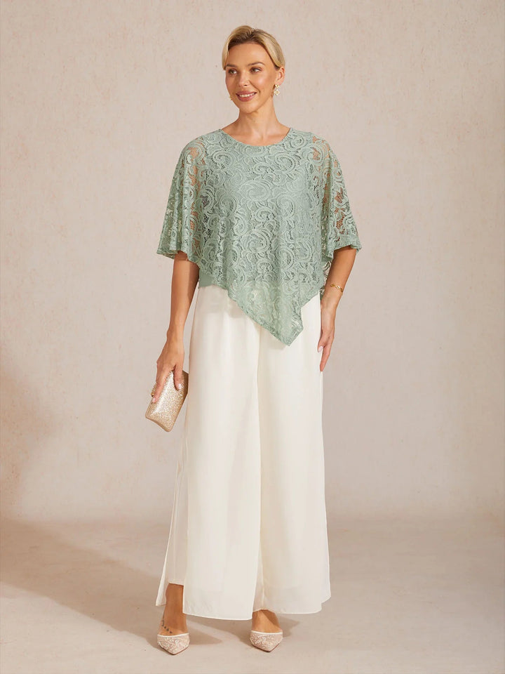 Elegante kanten top met vleermuismouwen