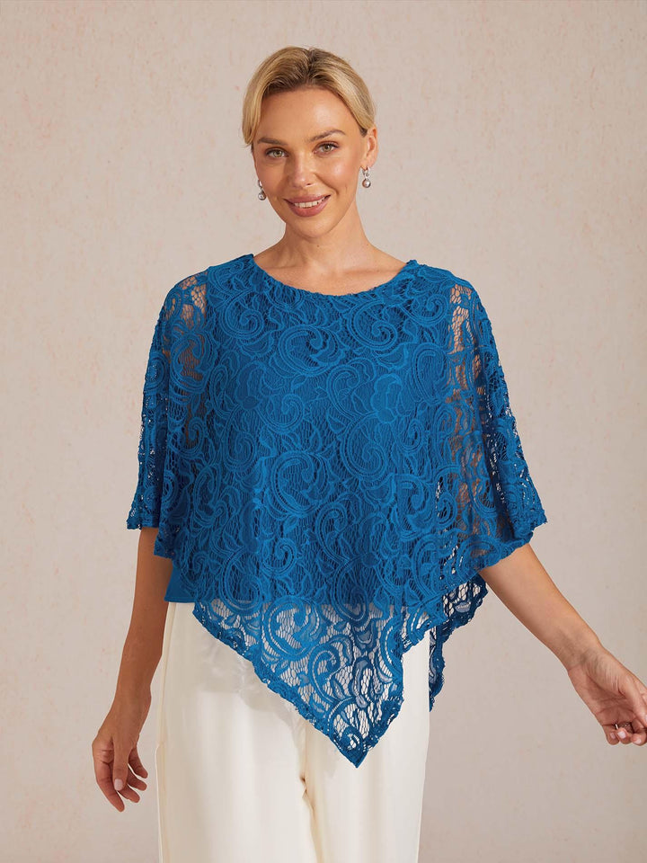 Elegant Kanten Top Met Vleermuismouwen