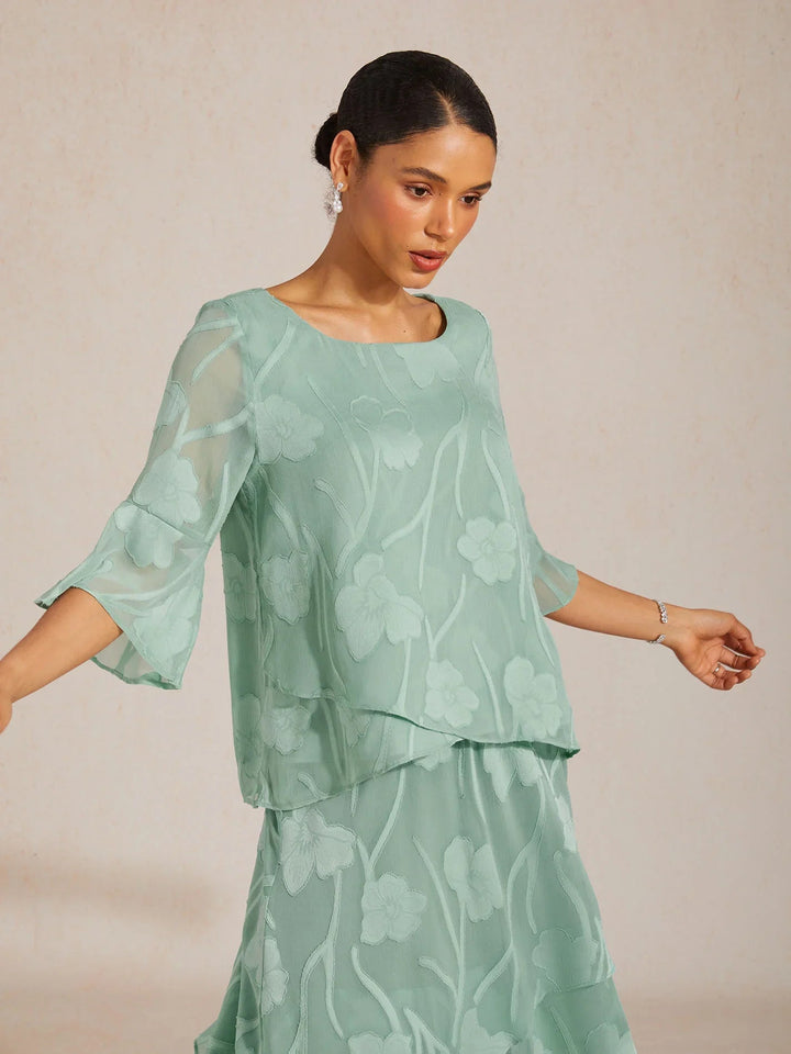 Feestelijke Chiffonblouse Met Asymmetrische Zoom