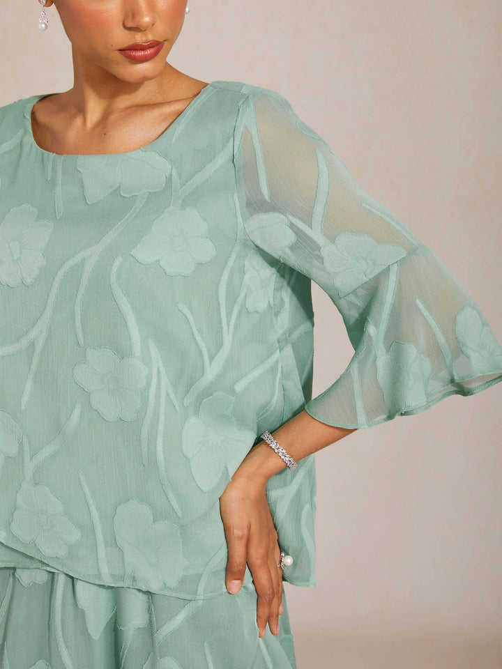 Elegante Chiffonblouse met Asymmetrische Zoom
