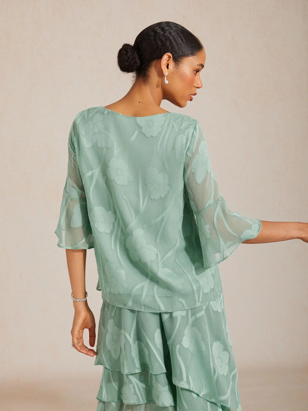 Elegante Chiffonblouse met Asymmetrische Zoom