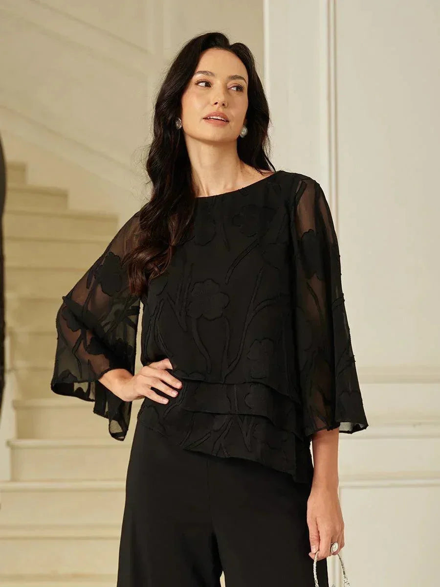 Chiffon Bloemenprint Gelaagde Blouse