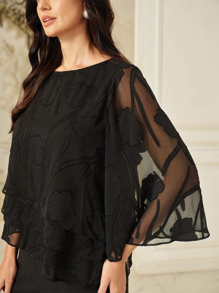 Chiffon Bloemenlaagjes Blouse