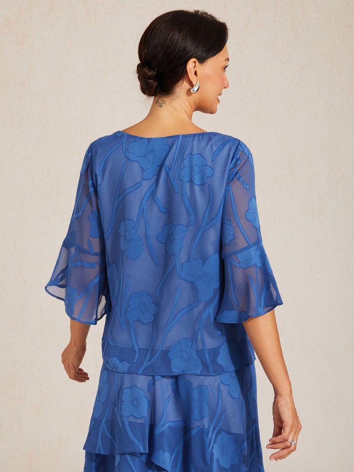 Elegante chiffon blouse met asymmetrische zoom