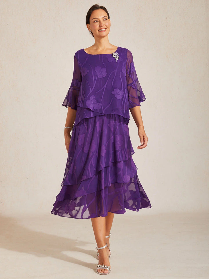 Feestelijke Chiffonblouse Met Asymmetrische Zoom