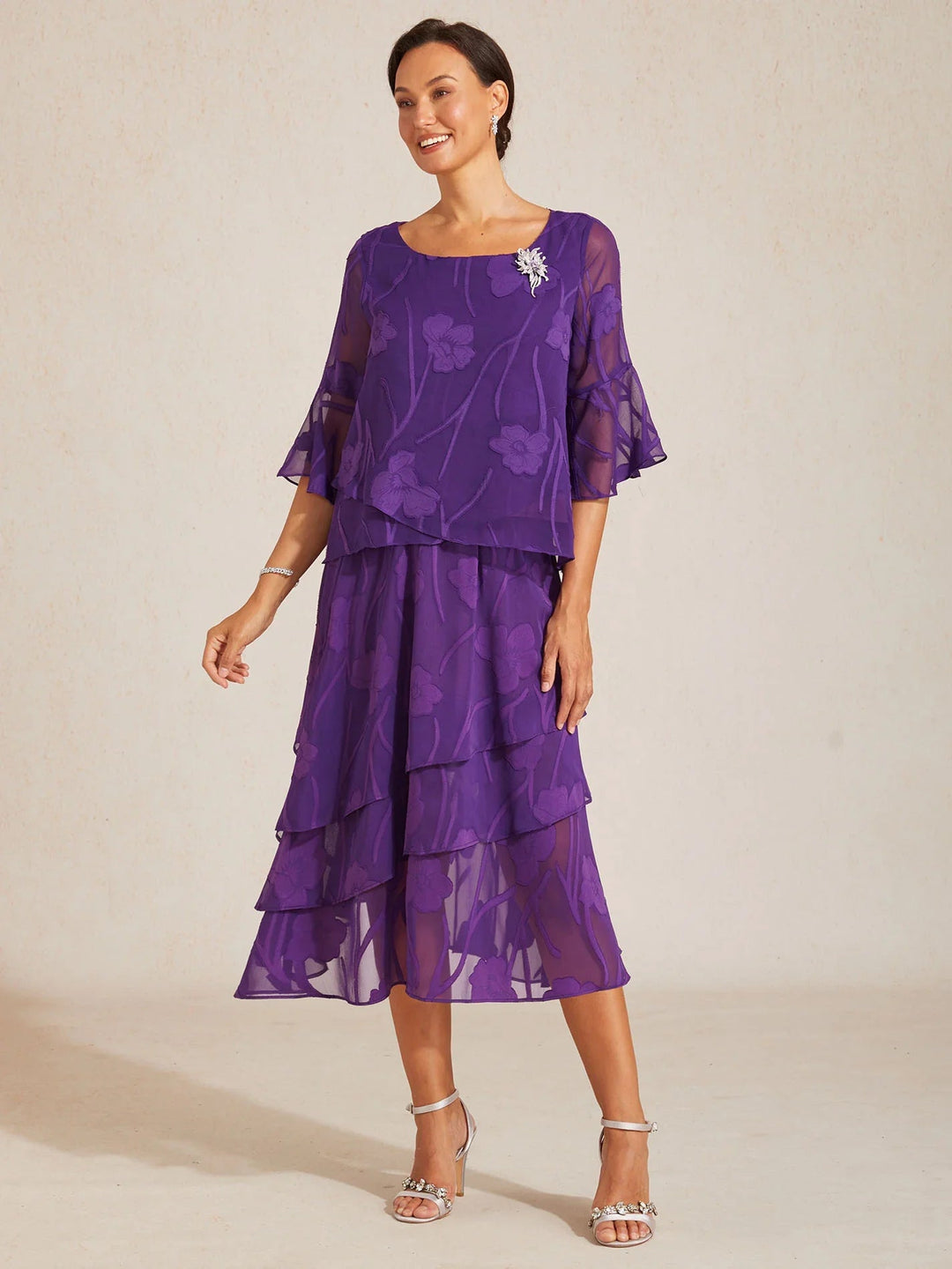 Chiffon Midi-rok met Bloemen