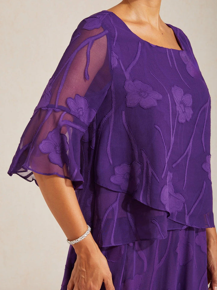 Elegante chiffon blouse met asymmetrische zoom