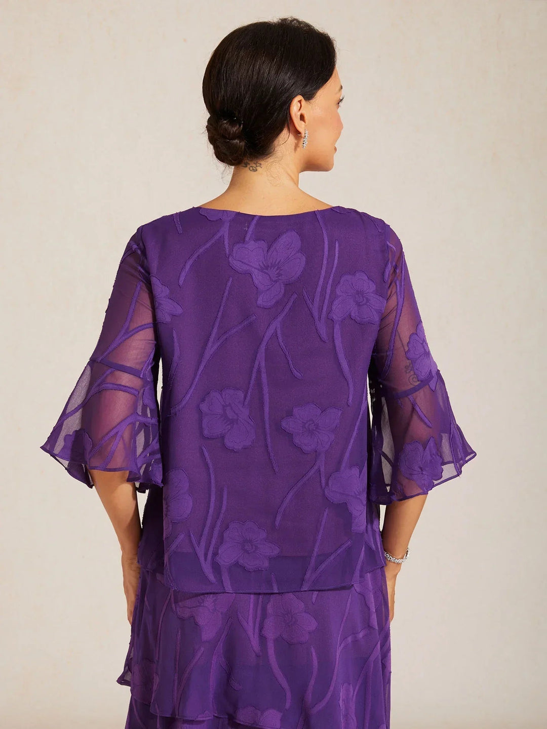Elegante chiffon blouse met asymmetrische zoom