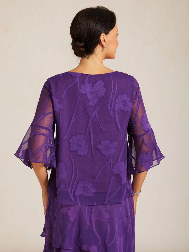 Elegante chiffon blouse met asymmetrische zoom