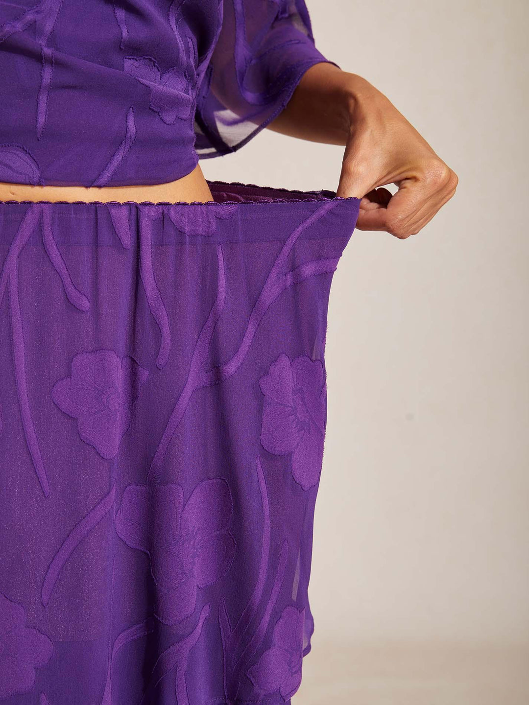 Bloemen Chiffon Midi Rok