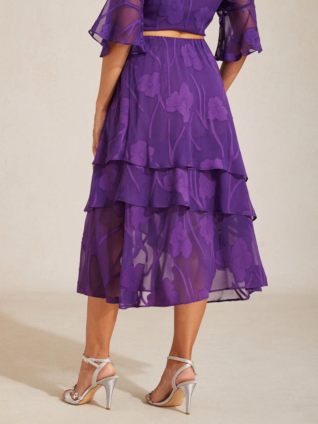 Chiffon Midi-rok met Bloemenprint