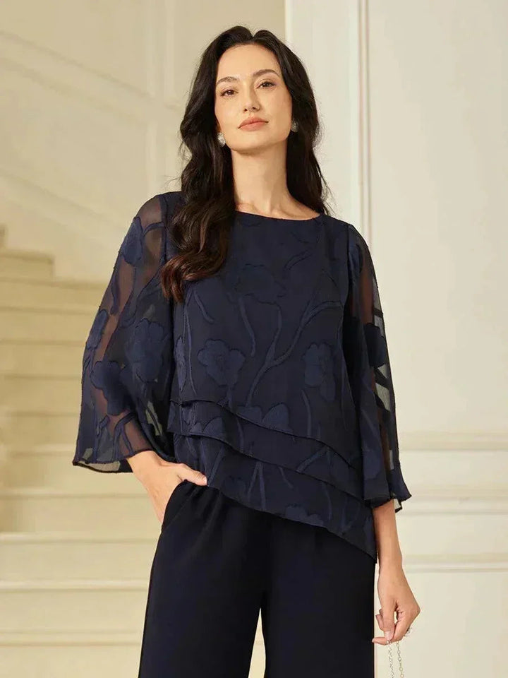 Chiffon Bloemenlaagjes Blouse