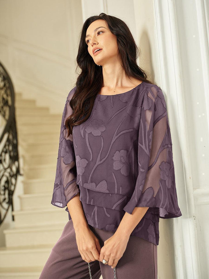 Chiffon Floral Layered Blouse