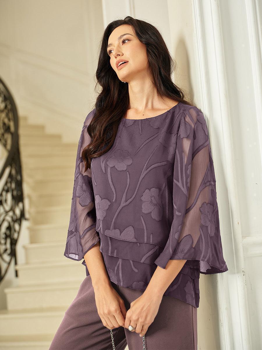Gelaagde Chiffonblouse met Bloemenprint