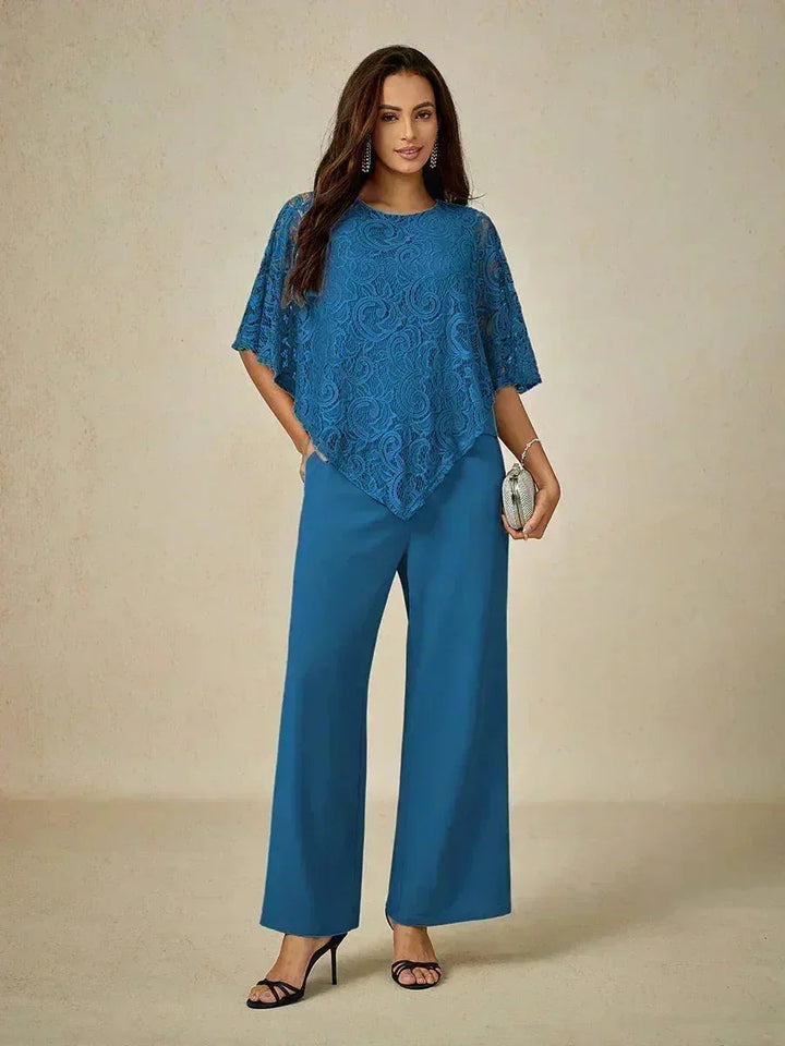 Elegante kanten top met vleermuismouwen