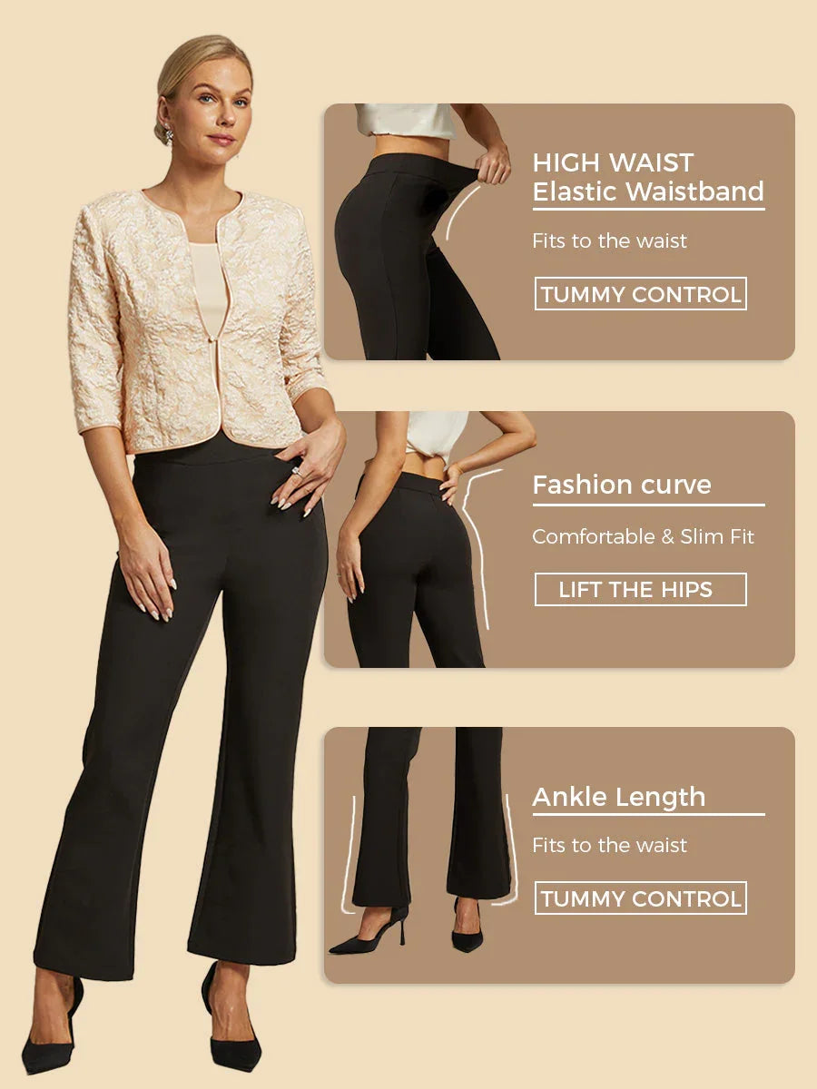 High-stretch Bootcut-broek met Slankmakende Pijpvorm, Mid-rise en Zakken