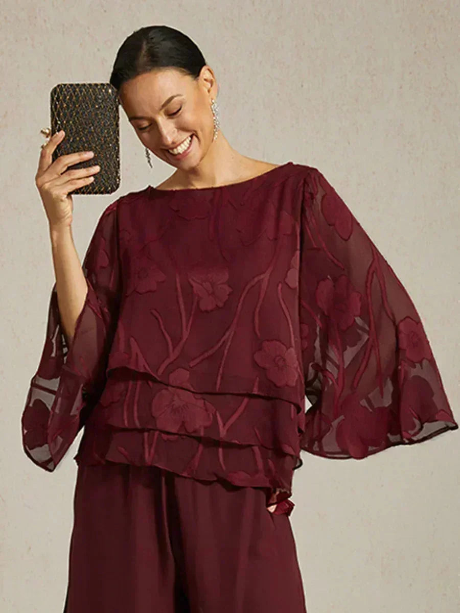 Gelaagde Chiffonblouse met Bloemenprint