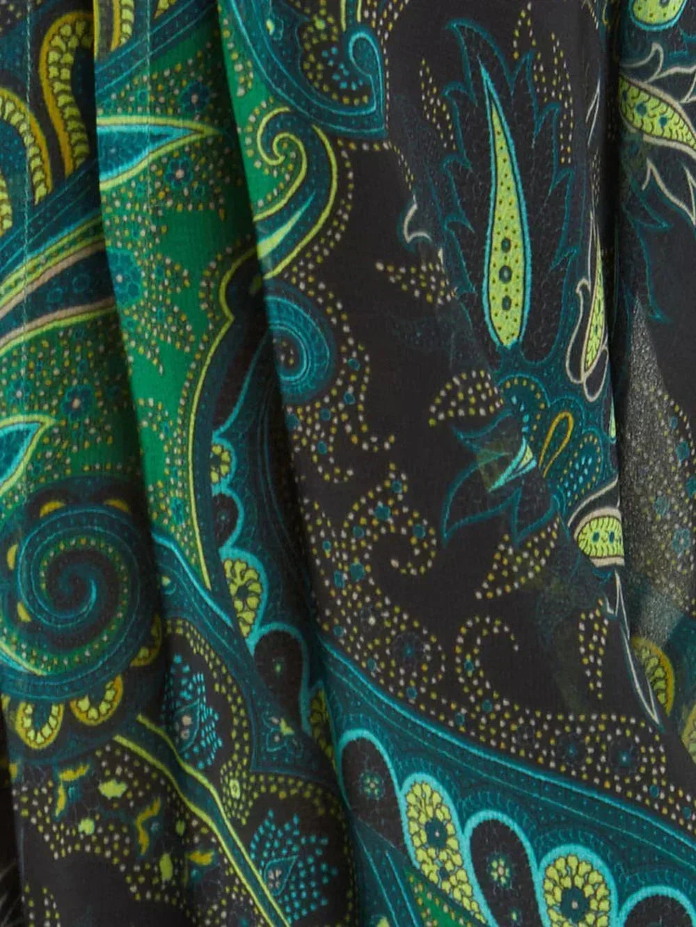 Paisley Chiffon Boerenblouse met Lange Lantaarmouwen