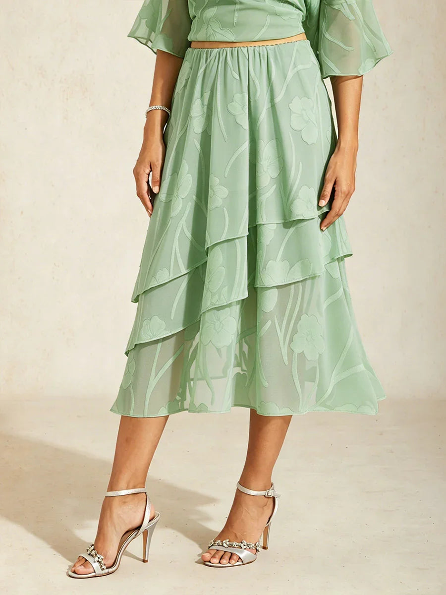 Bloemenchiffon Midirok
