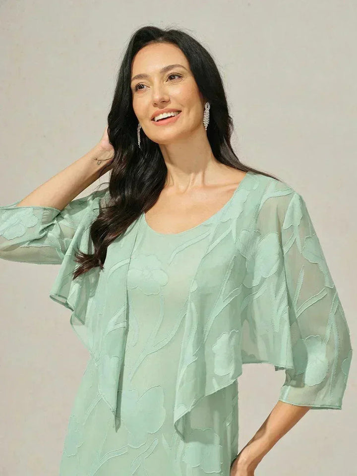 Bloemig Doorschijnend Chiffon Bolero Met 3/4-Mouwen