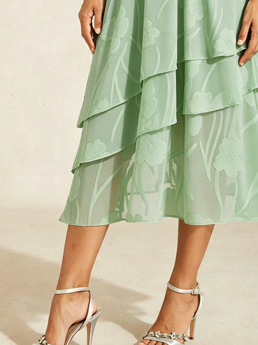 Chiffon Midi-Rok met Bloemen