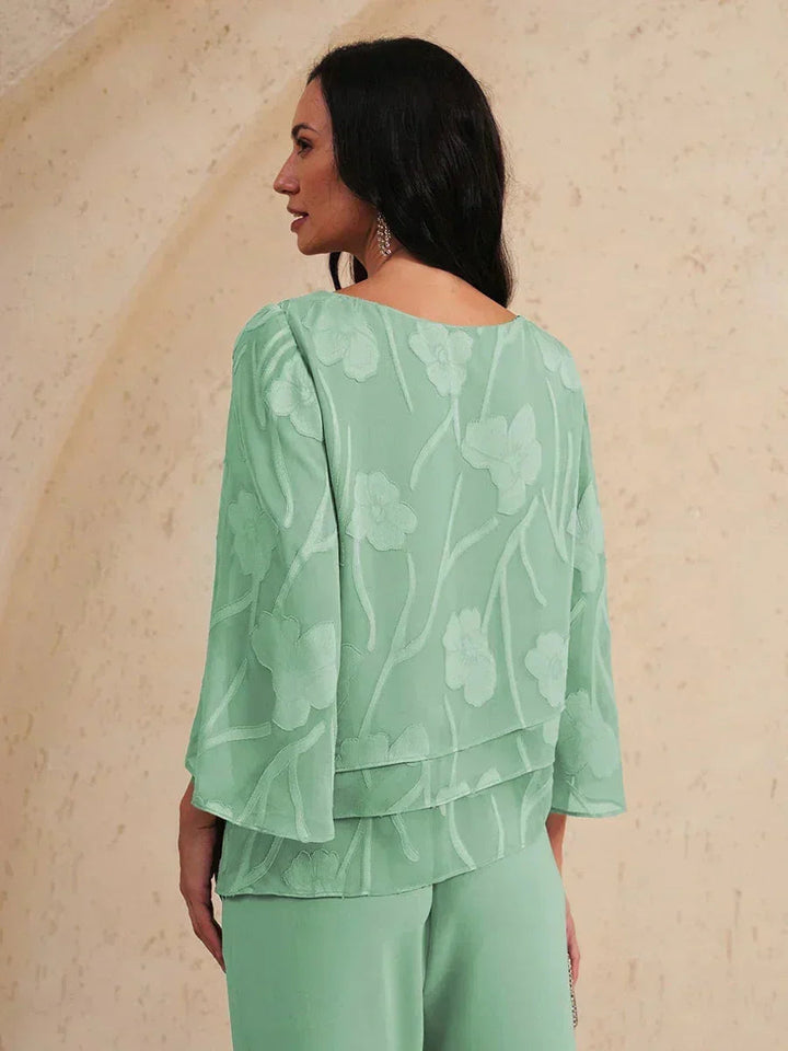 Chiffon Bloemenprint Gelaagde Blouse