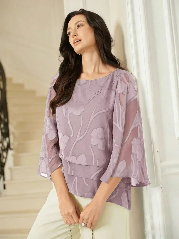 Chiffon Bloemenlaagjes Blouse