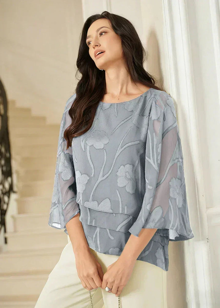 Chiffon Bloemenlaagjes Blouse
