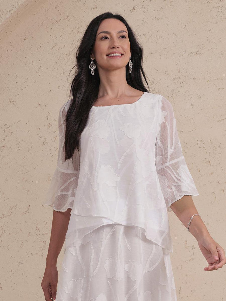 Feestelijke Chiffonblouse Met Asymmetrische Zoom