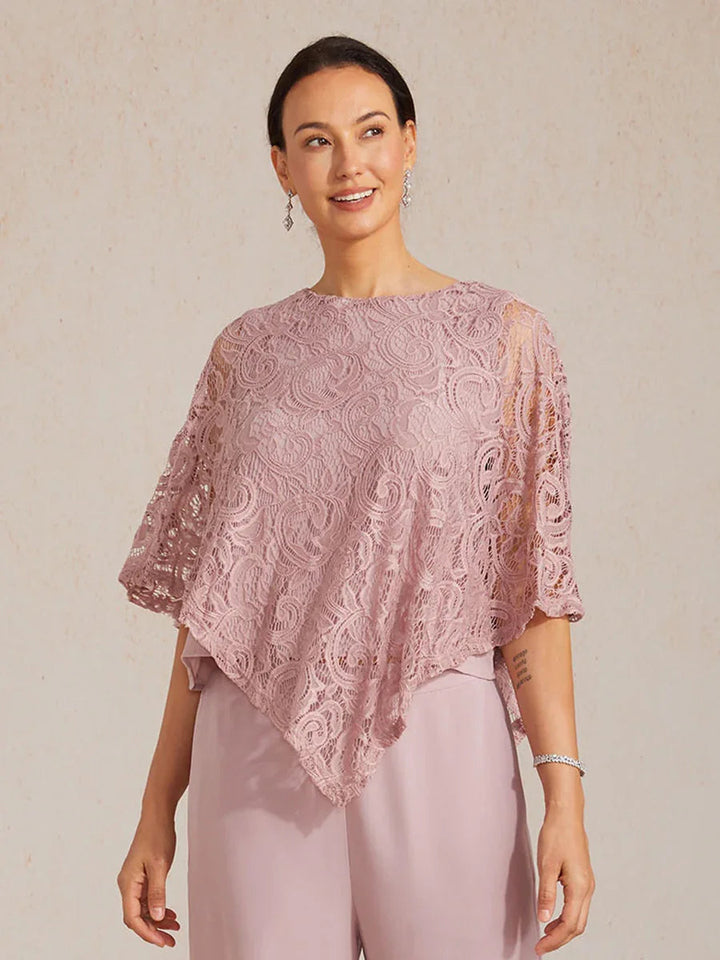 Elegant Kanten Top Met Vleermuismouwen