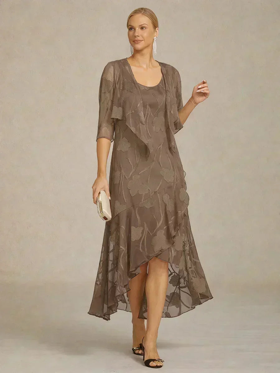 Bloemen-Doorschijnende Chiffon Shrug met 3/4-Mouwen