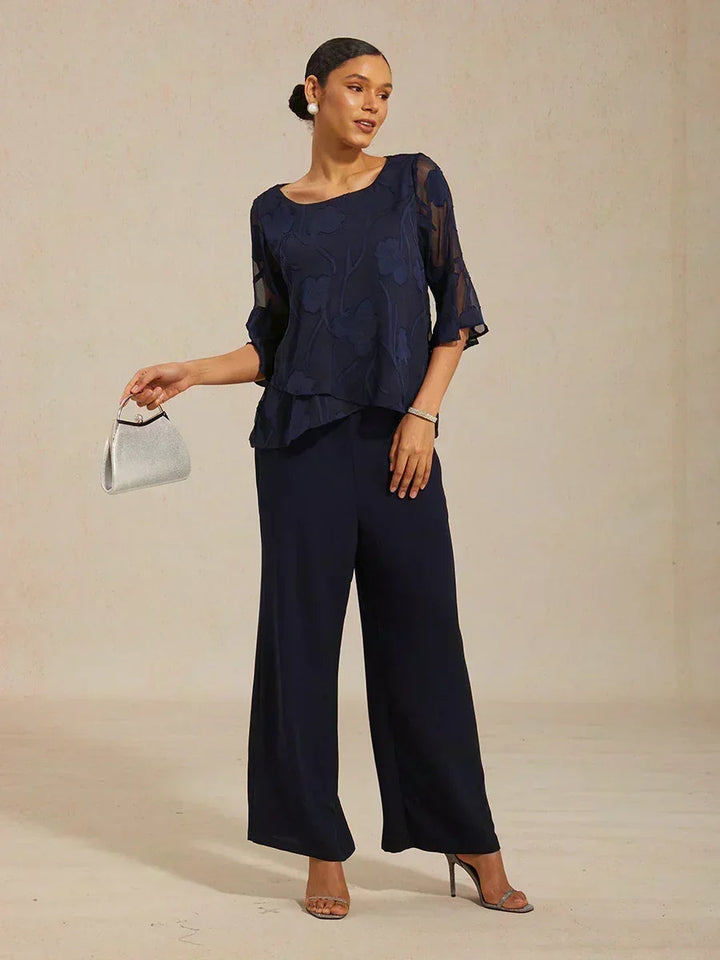 Elegante chiffon blouse met asymmetrische zoom