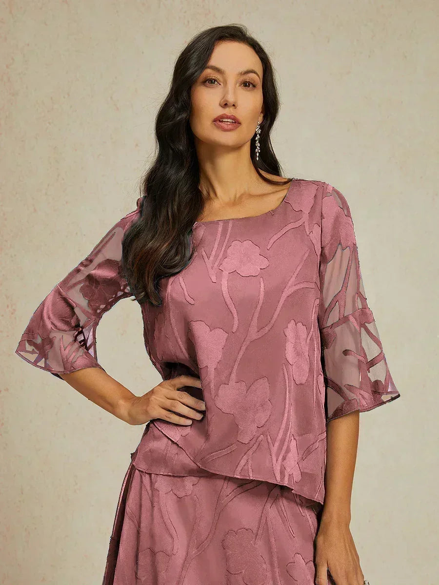Elegante Chiffonblouse met Asymmetrische Zoom