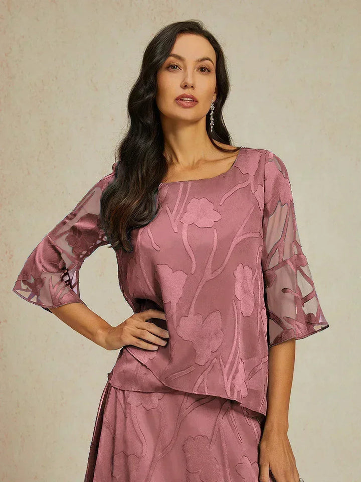 Elegante Chiffonblouse met Asymmetrische Zoom