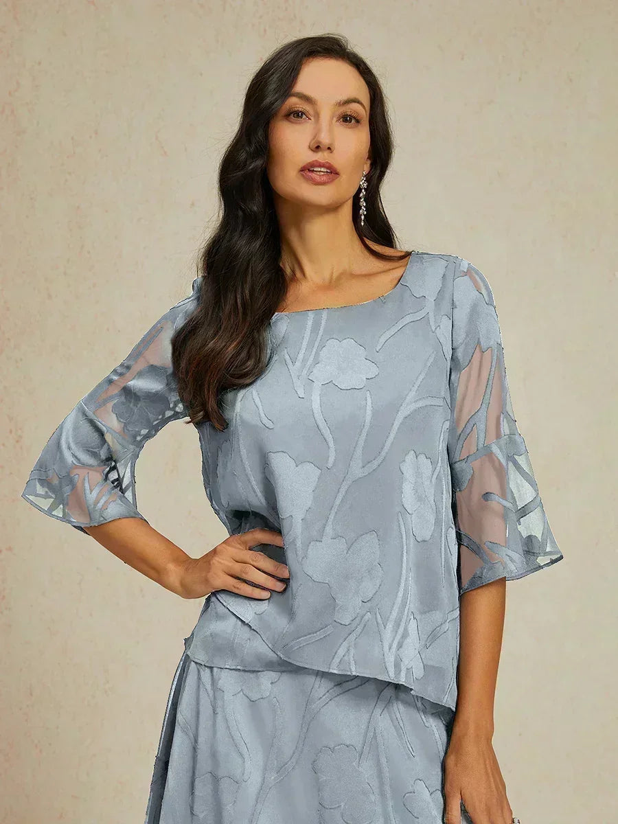 Elegante chiffon blouse met asymmetrische zoom