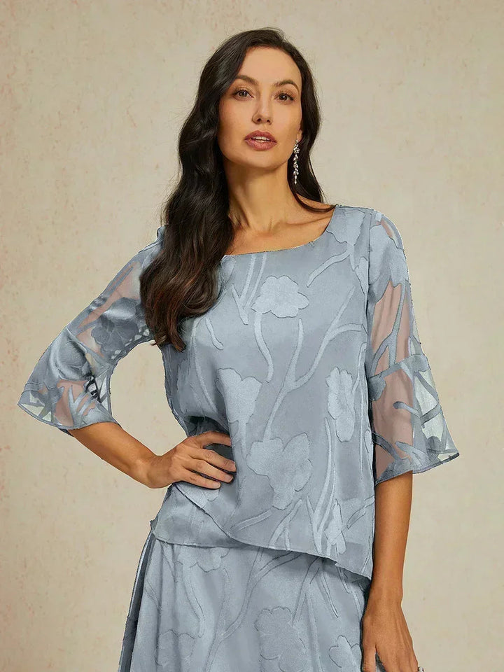 Elegante chiffon blouse met asymmetrische zoom