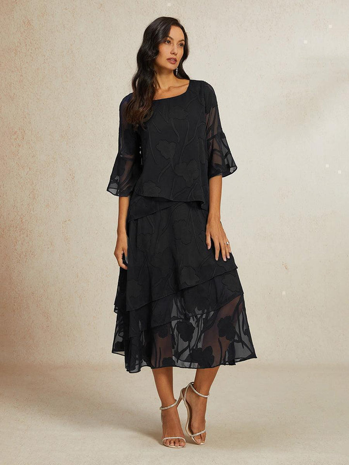 Elegante chiffon blouse met asymmetrische zoom