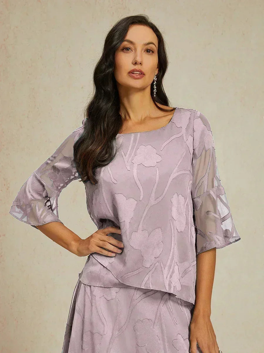 Elegante Chiffonblouse met Asymmetrische Zoom