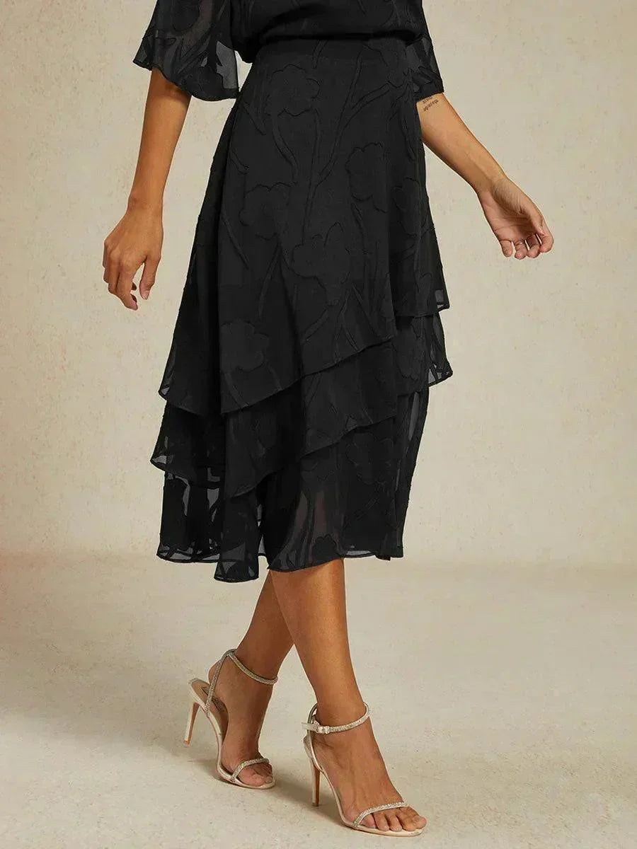 Chiffon Midirok met Bloemen