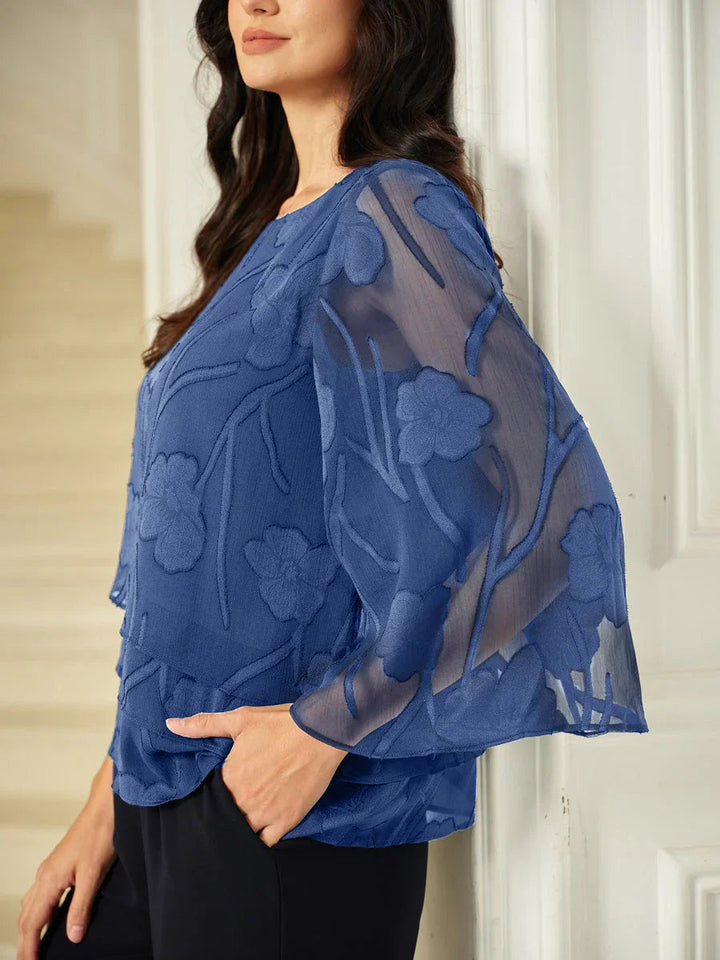 Chiffon Bloemenlaagjes Blouse