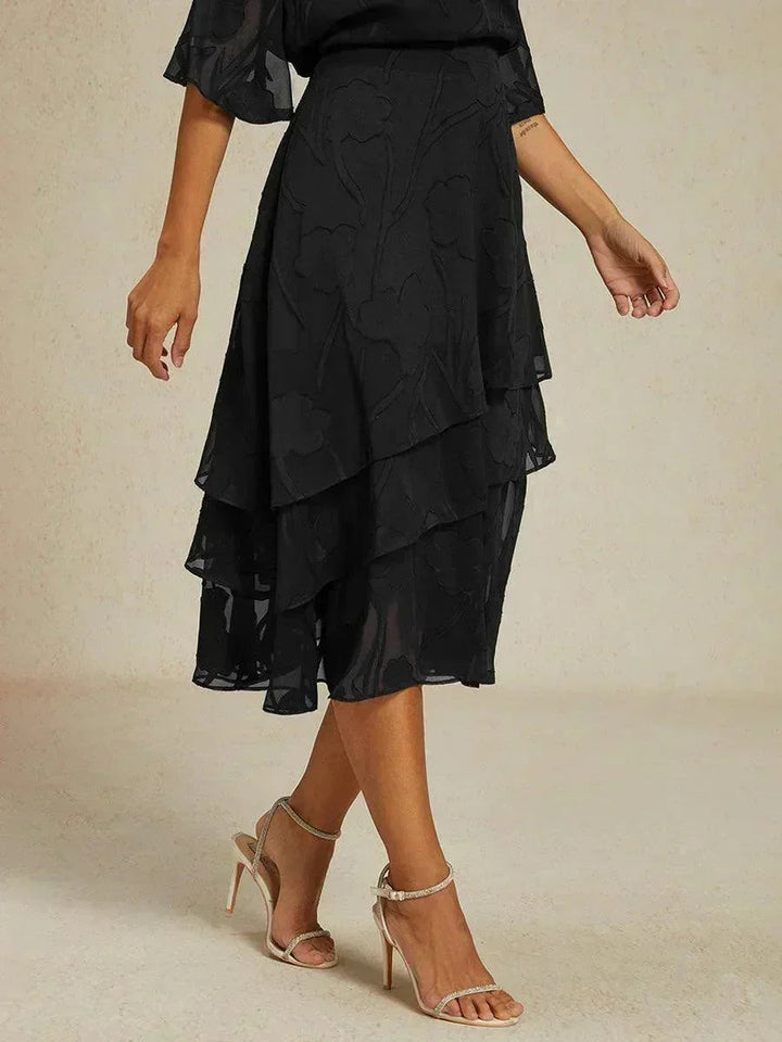 Chiffon Midi-Rok met Bloemen